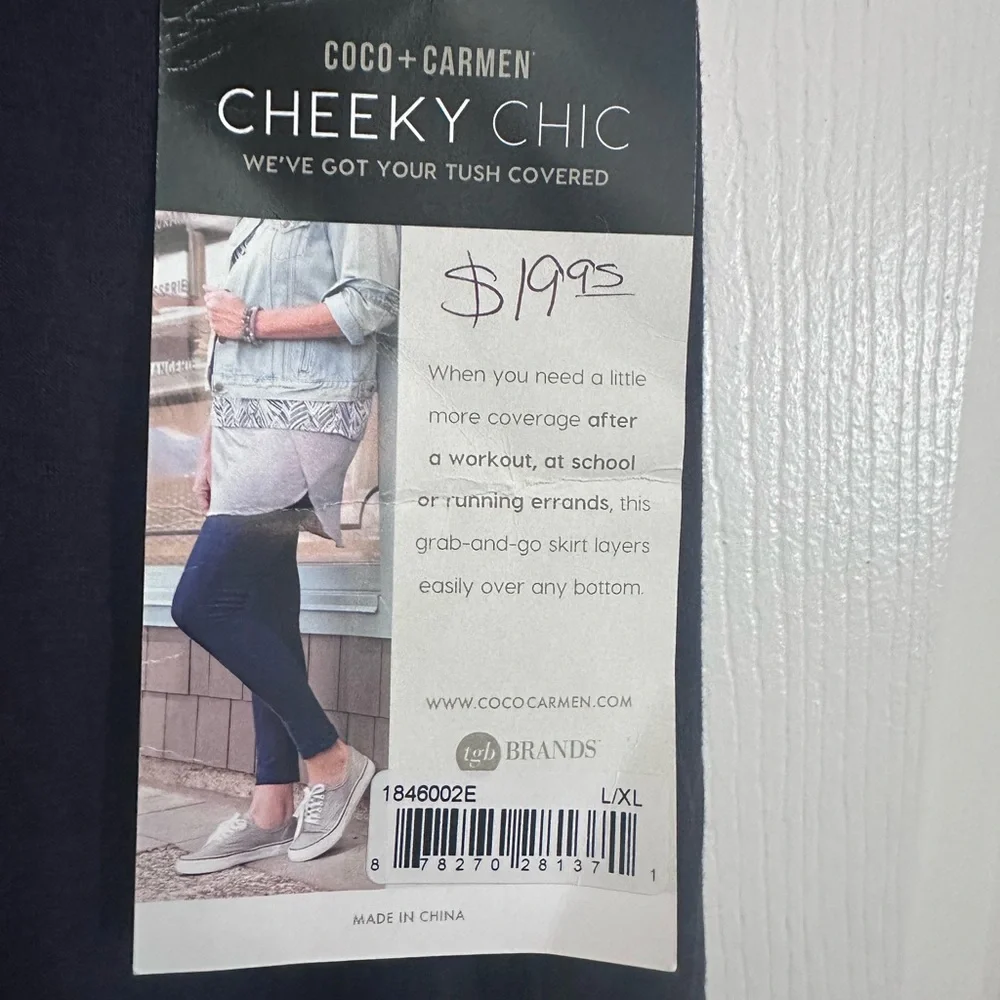 Coco + Carmen Cheeky Chic Layering Skirts‎ 2 Pack Navy Gray L/XL NWT